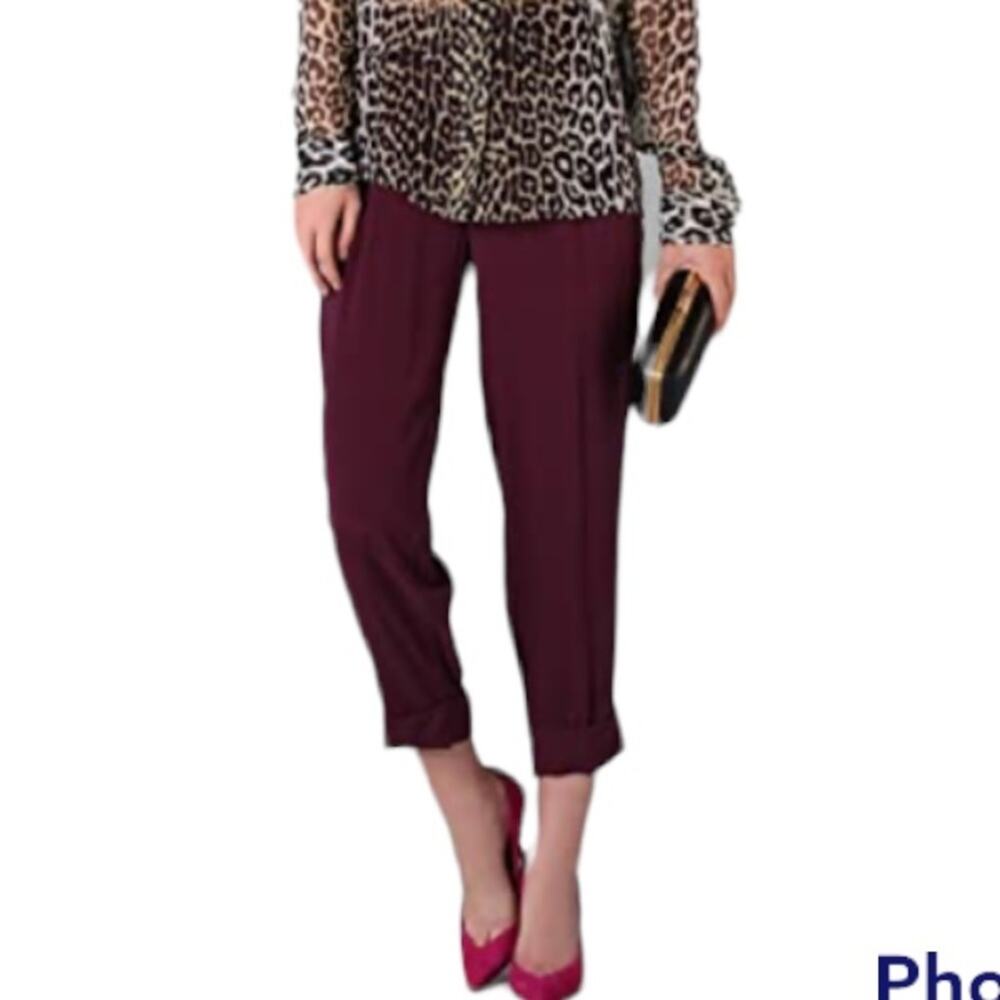 Alice + Olivia Plum Slouchy Cuffed Arthur Pant
